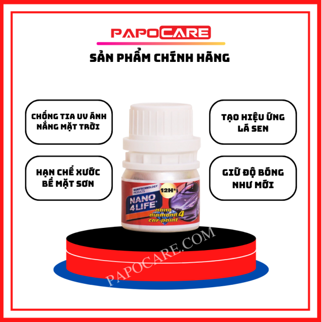 Ceramic 12H Phủ Bóng Sơn Xe, Bảo Vệ Bề Mặt Sơn Xe Máy Ô Tô – PAPOCARE