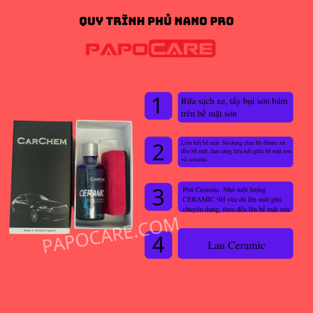 Ceramic Pro  Phủ Sơn Nhám Xe, Bảo Vệ Bề Mặt Sơn Xe Máy Ô Tô – PAPOCARE