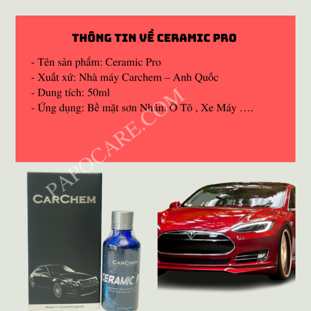 Ceramic Pro  Phủ Sơn Nhám Xe, Bảo Vệ Bề Mặt Sơn Xe Máy Ô Tô – PAPOCARE