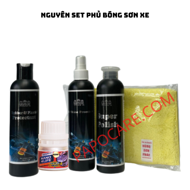 Ceramic 12H Phủ Bóng Sơn Xe, Bảo Vệ Bề Mặt Sơn Xe Máy Ô Tô – PAPOCARE