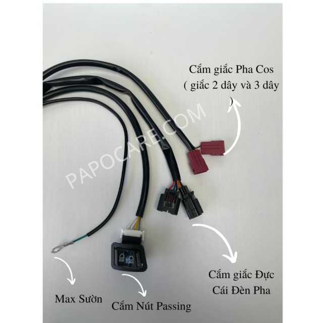 Công Tắc Passing SH, Mạch Tắt Đèn Pha FUTURE INTEGRATED LOCK Full Giắc, Không Khoan Cắt, Không Đấu Dây - PAPOCARE