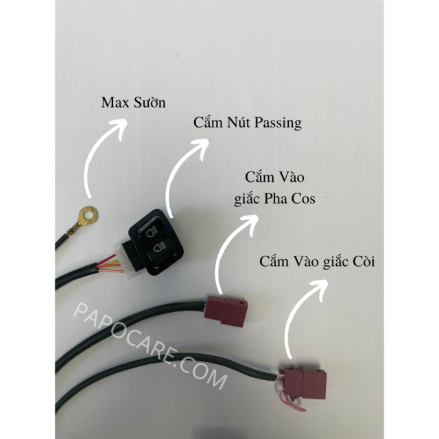 Công Tắc Passing SH, Mạch Tắt Đèn Pha WAVE RSX INTEGRATED LOCK Full Giắc, Không Khoan Cắt, Không Đấu Dây - PAPOCARE