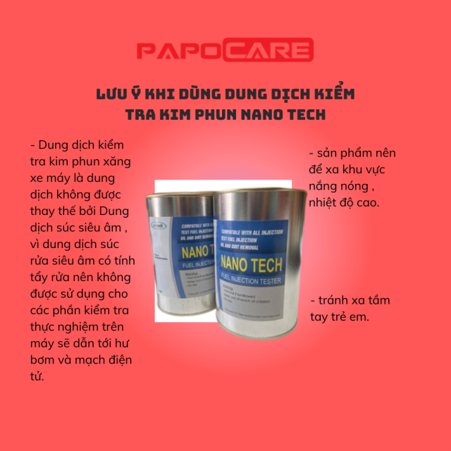 Dung Dịch Kiểm Tra Test Kim Phun NANO TECH Dành Cho Máy Vệ Sinh Kim Phun - PAPOCARE