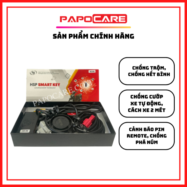 Khóa Chống Cướp Xe Máy HSP SMART KEY Tự Động Tắt Sau 2 Mét Cho Các Dòng Xe Đời Mới - PAPOCARE