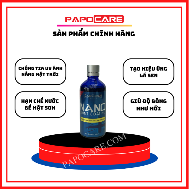 Nano Paint Coating Phủ Bóng Sơn Xe, Bảo Vệ Bề Mặt Sơn Xe Máy Ô Tô – PAPOCARE