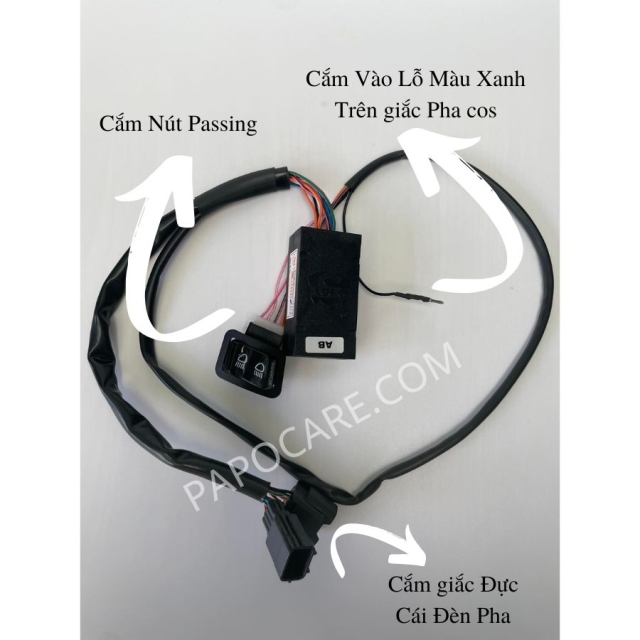 Công Tắc Passing SH, Mạch Tắt Đèn Pha Xe AB INTEGRATED LOCK Full Giắc, Không Khoan Cắt, Không Đấu Dây - PAPOCARE