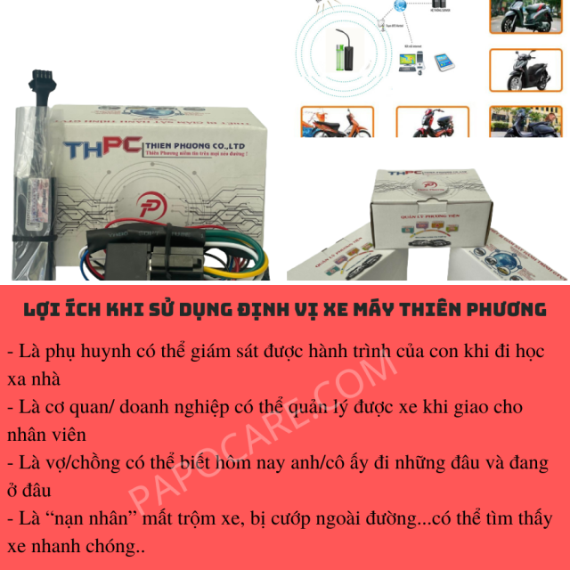 Định Vị Xe Máy, Thiết Bị Định Vị Xe Máy Thiên Phương, Tắt Mở Máy Từ Xa, Chính Xác Cao, Tặng Kem Sim 3G – PAPOCARE