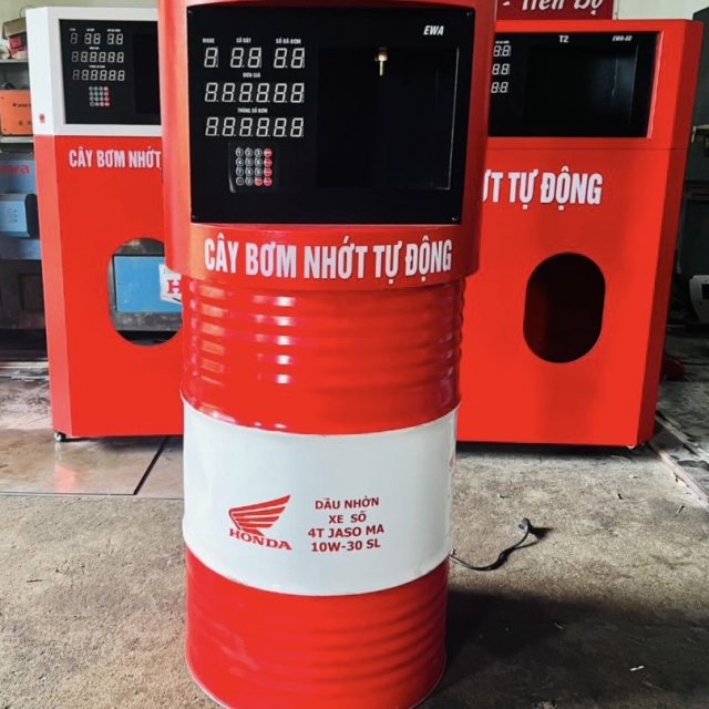 Trụ Bơm Nhớt Tự Động mini EWA Màn Led Phẳng, Tích Hợp Nhiều Tính Năng