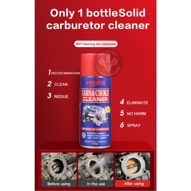 Chai Vệ Sinh Bình Xăng Con, Vệ Sinh Nồi, Rửa Sên HERIOS Công Nghệ Đức 450ml